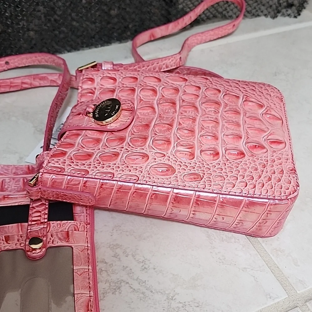 π©· π©· BRAHMIN Marley PINK PUNCH Crossbody & PINK PUNCH Credit Card Wallet π©· π©· - Picture 9 of 11